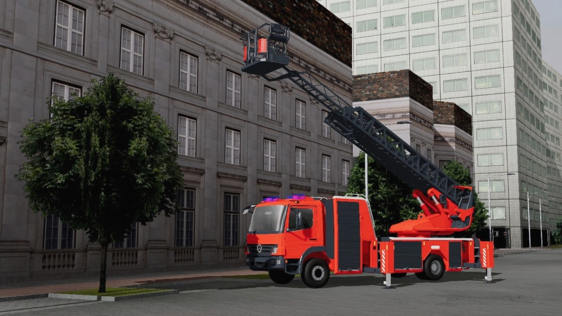 A fully functional Aerial Ladder Truck for training aerial ladder operations in a safe and repeatable environment.
