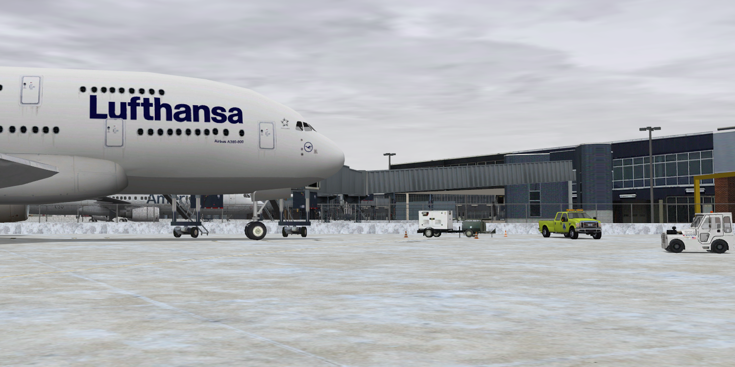 Winter conditions at the airport for training familiarization  and driving procedures.