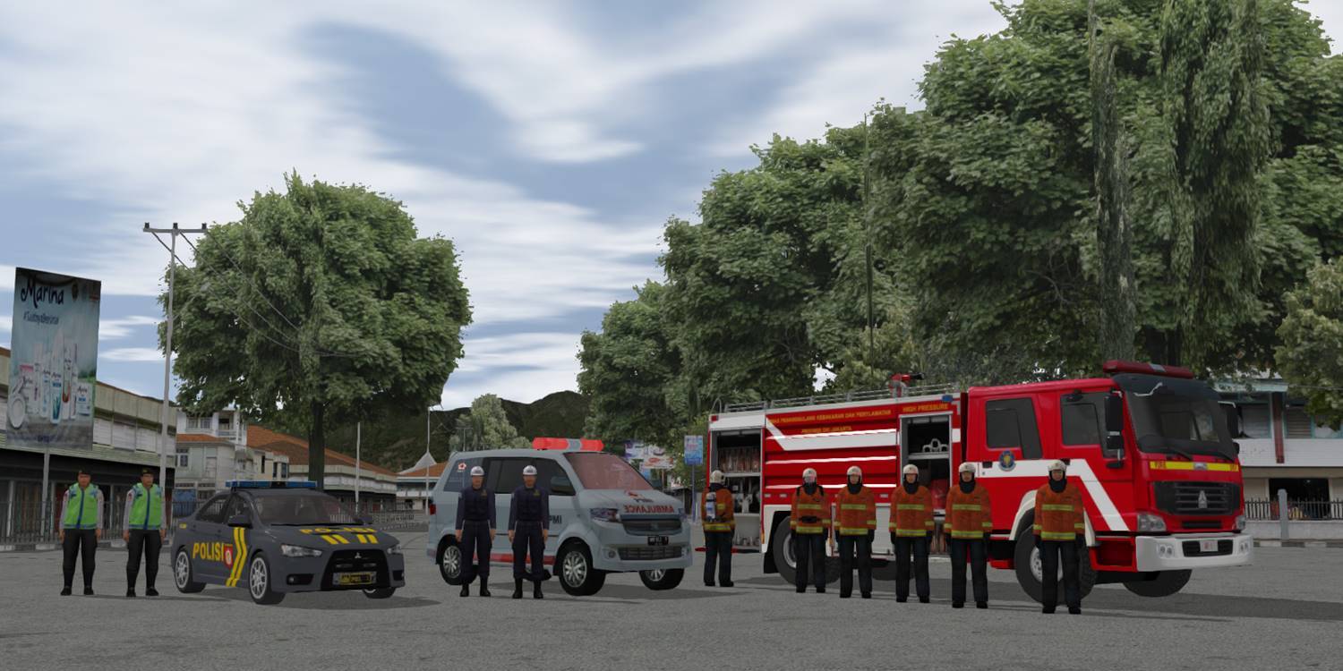 Local emergency services modeled in the ADMS  simulator for realistic training.